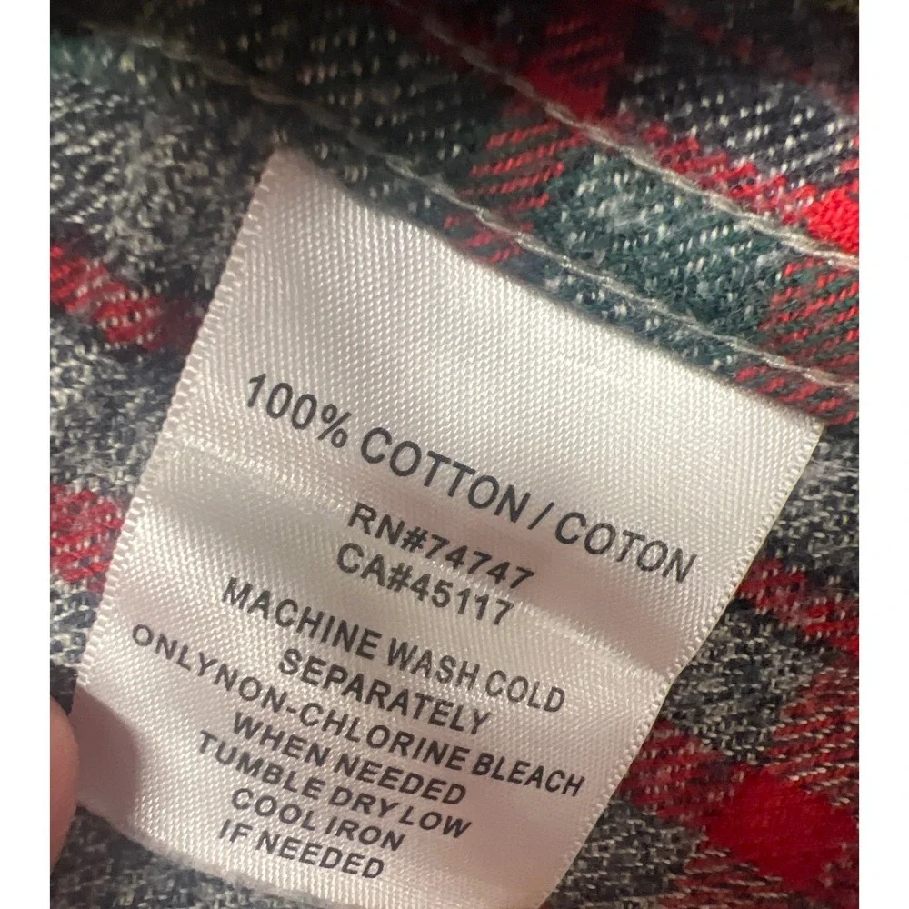 RedHead Shirt Mens 2XL Plaid Flannel Button Down Green Red Gray 100% Cotton - Picture 3 of 6